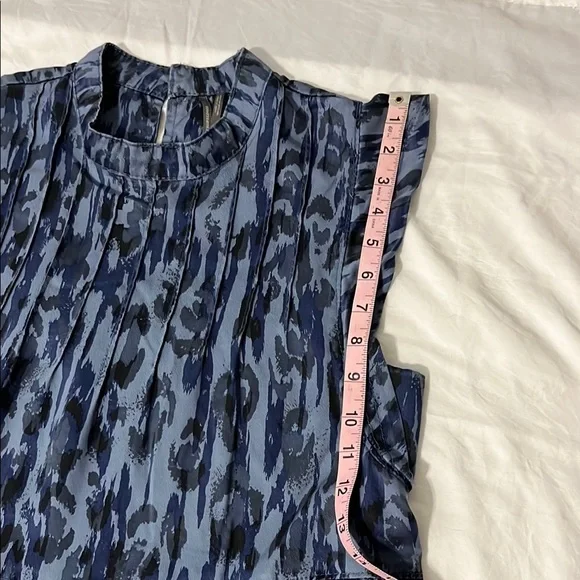 Anthropologie Navy Patterned Mini Dress - Picture 6 of 9